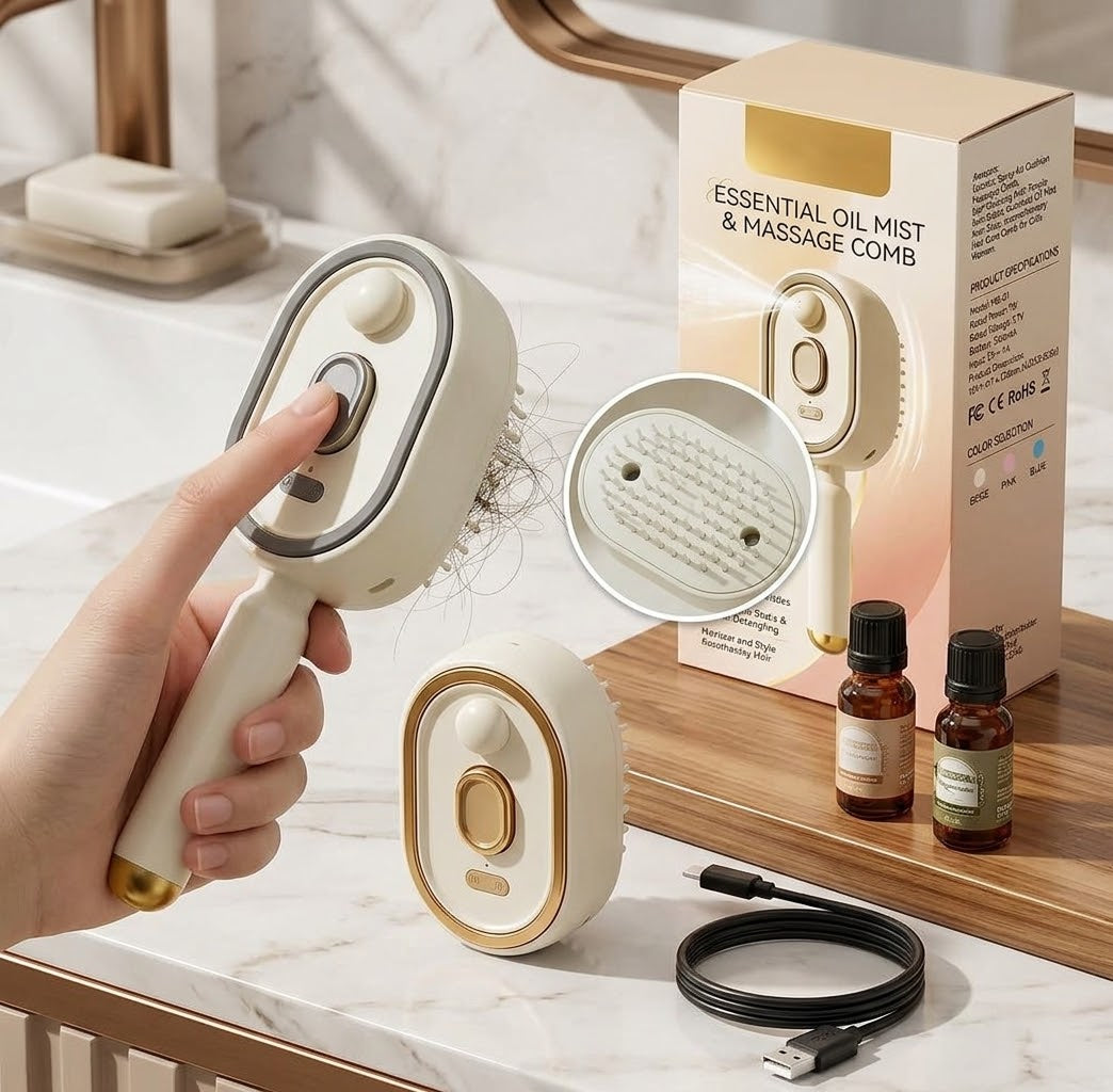 Electric Spray and Massage Gair Brush