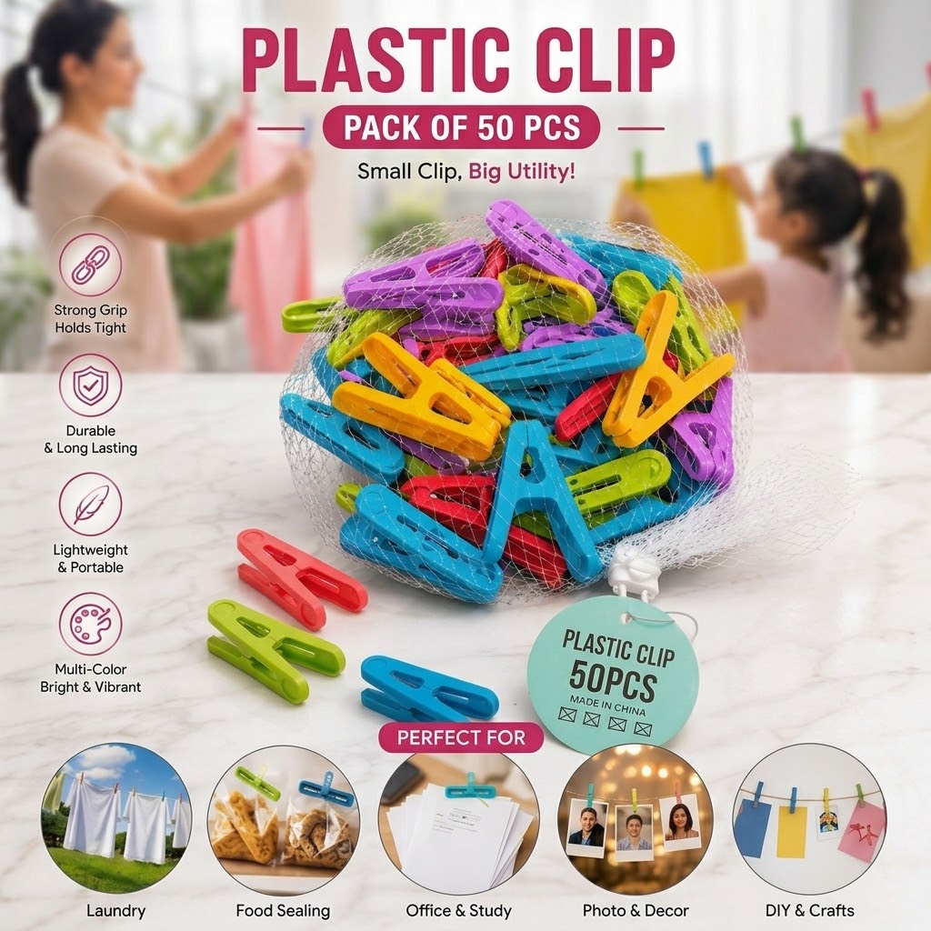 Plastic Clips Pack Of 50