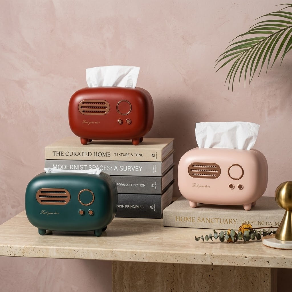 Radio Shape Tissue Box