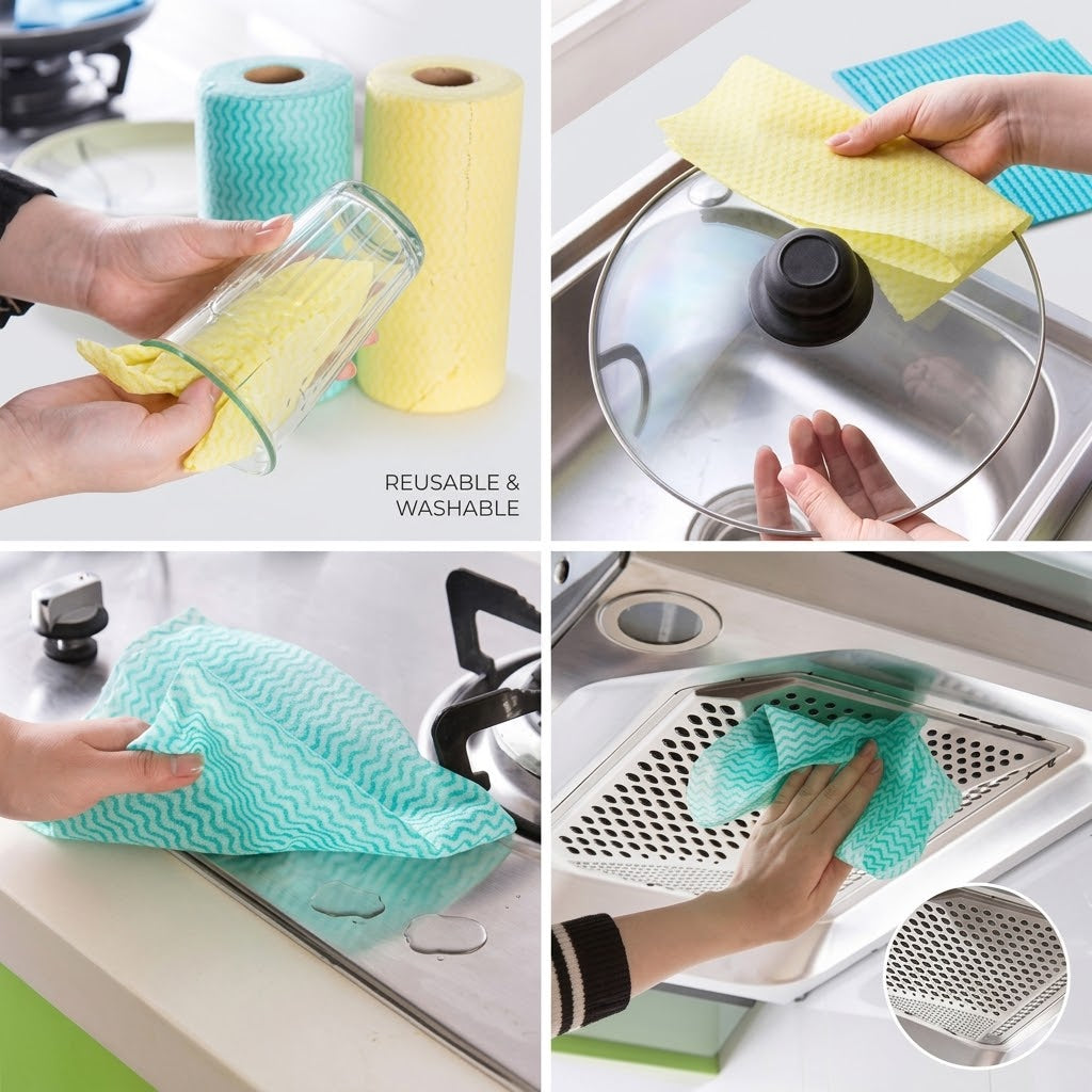 Reusable Kitchen Cleaning Cloth Roll✨