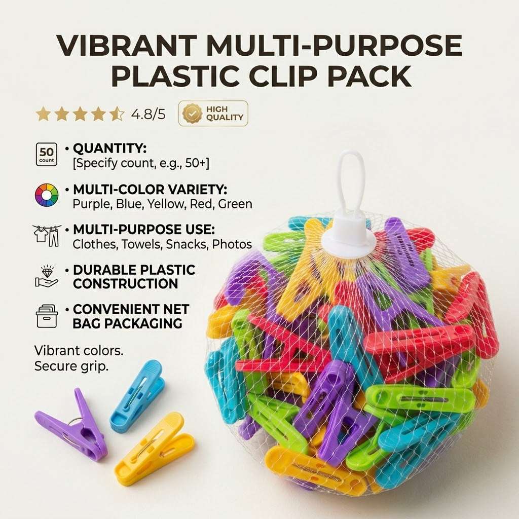 Plastic Clips Pack Of 50