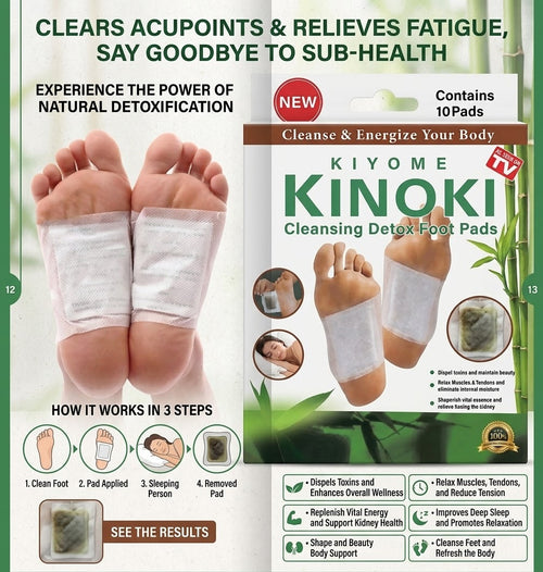 Detox Foot Pads Patches Relaxation Massage Relief Stress Feet Care 10 Pads In Each Box